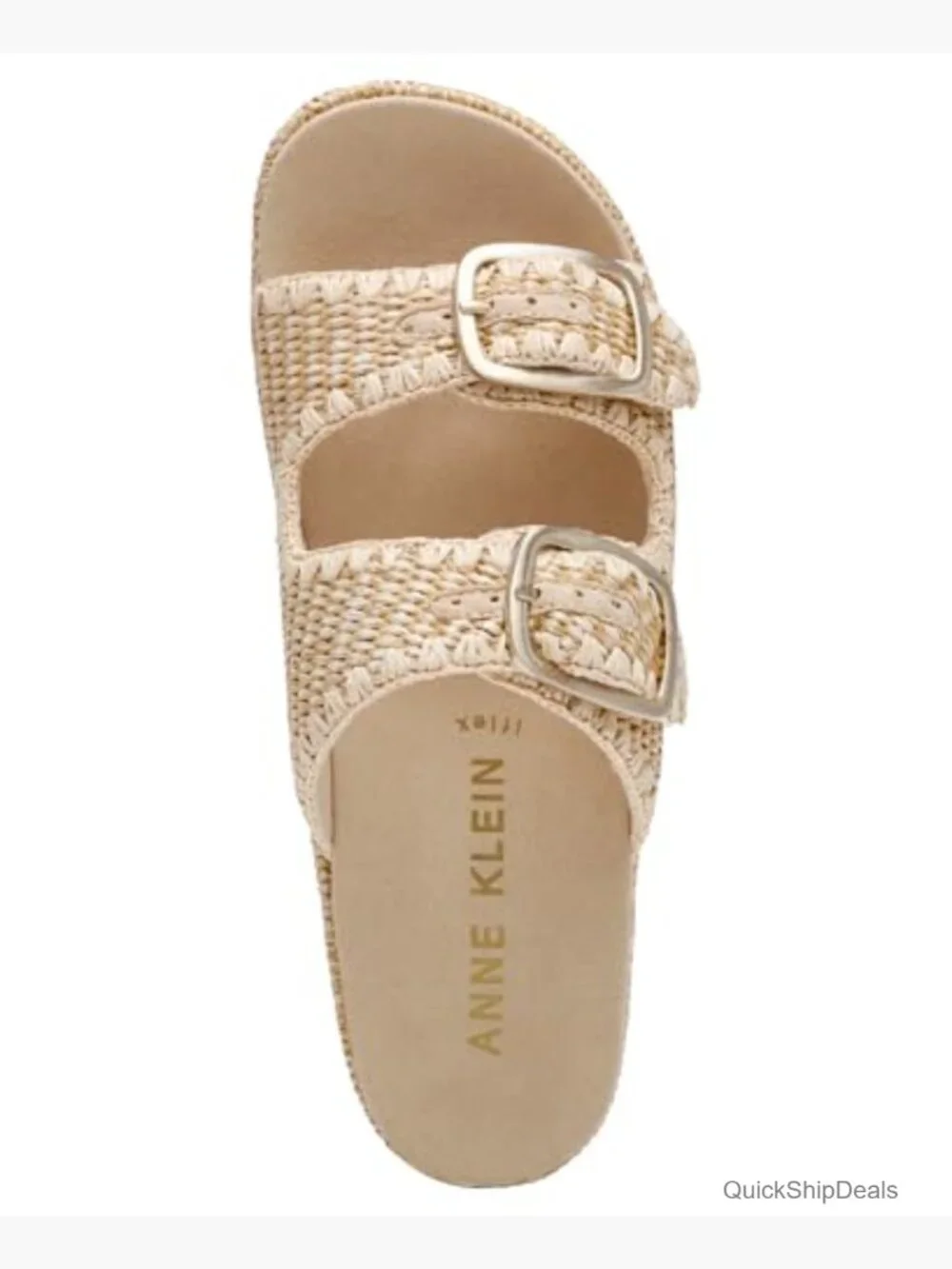 Espadrille Wedge Sandal with Raffia Upper and Buckle Straps